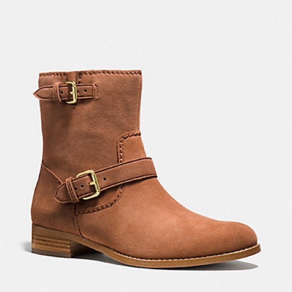 COACH ALSTON SUEDE SADDLE BOOTIE SIZE 6.5